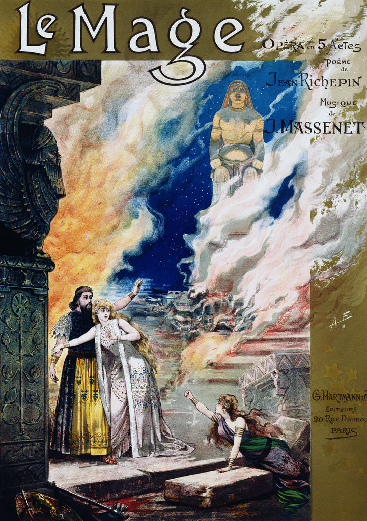 Detail of Pre-Raphaelite Poster for Jules Massenet's Opera Le Mage by Corbis