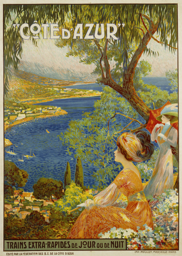 Affiche Vintage Côte D'Azur – Poster Rétro 45x60cm – Qualité HD