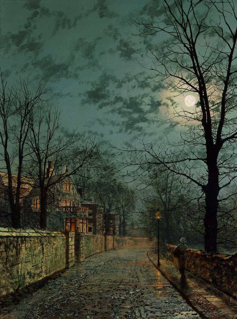 Detail of A Wet Winter's Evening by John Atkinson Grimshaw