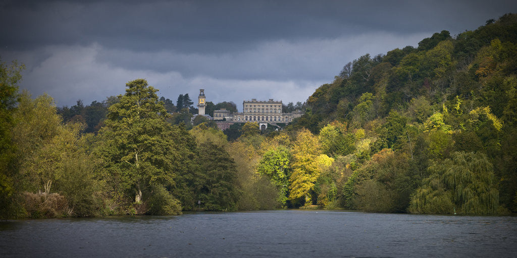Detail of Cliveden house from the river Thames at Autumn, Berkshire, UK by Assaf Frank