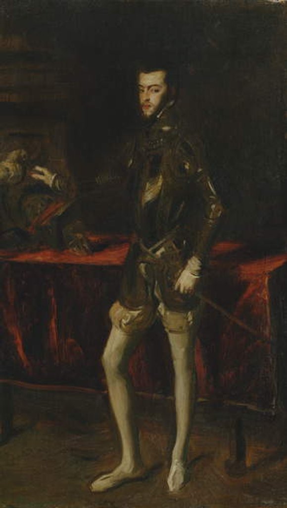 Detail of Copy after Titian's Portrait of Philip II by John Singer Sargent