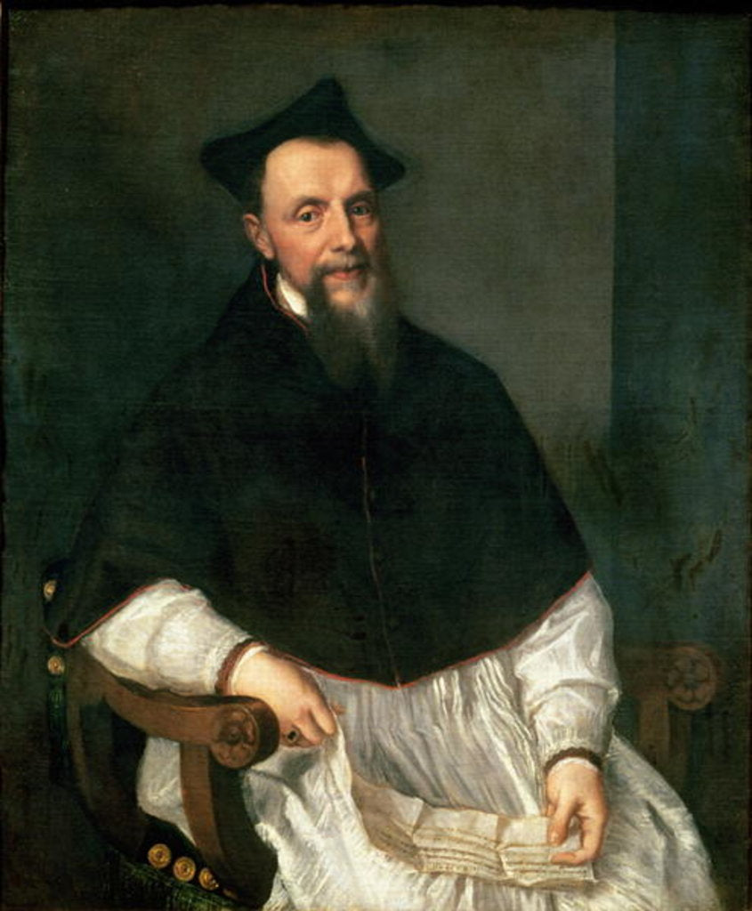 Detail of Portrait of Bishop Ludovico Beccadelli, 1552 by Titian