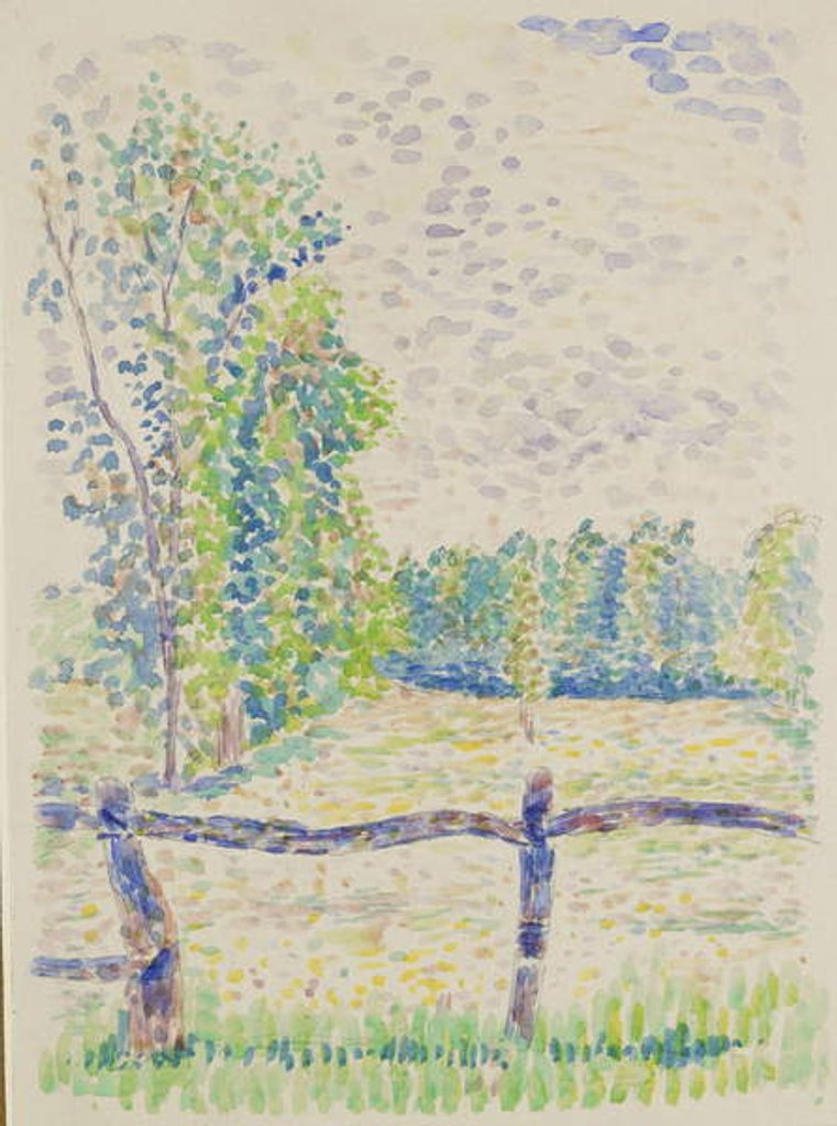 Detail of La Barrière, Eragny Meadows, c.1886 by Lucien Pissarro