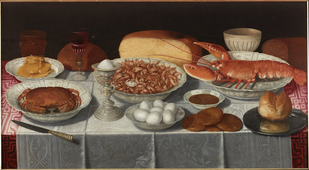 Detail of Still Life with Shellfish and Eggs by Georg Flegel