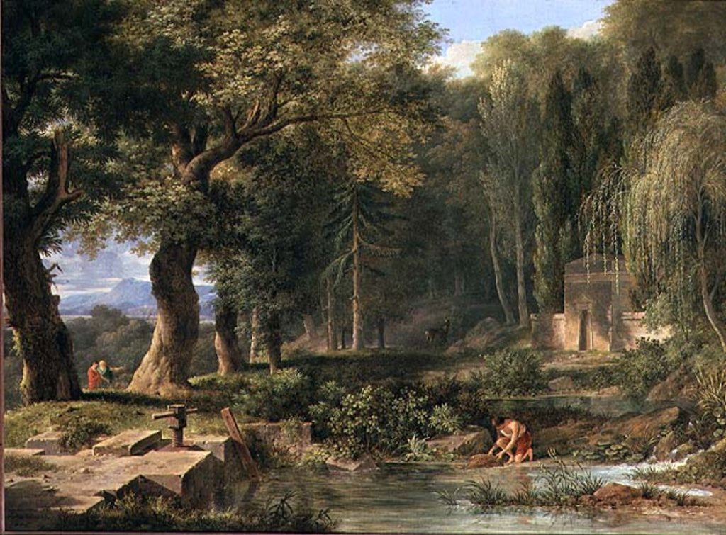 Detail of Classical landscape by Pierre Henri de Valenciennes