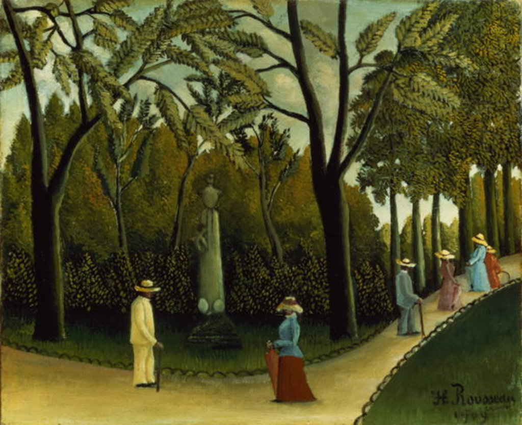 Detail of The Monument to Chopin in the Luxembourg Gardens, 1909 by Henri J.F. Rousseau