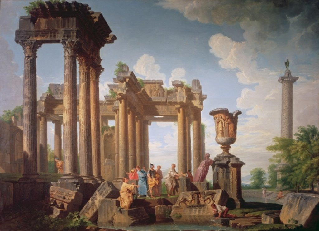 Detail of Classical Scene by Giovanni Paolo Pannini or Panini
