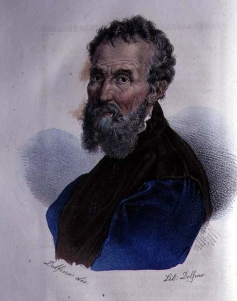 Detail of Portrait of Michelangelo Buonarroti by Dolfino