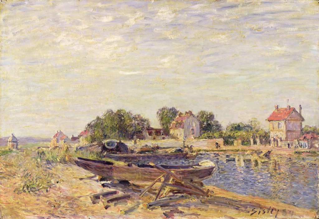 Detail of The Loing at Saint-Mammes, 1885 by Alfred Sisley