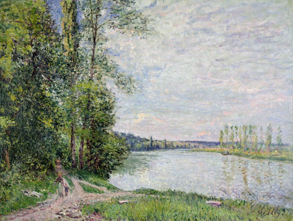 Detail of The Riverside Road from Veneux to Thomery, 1880 by Alfred Sisley