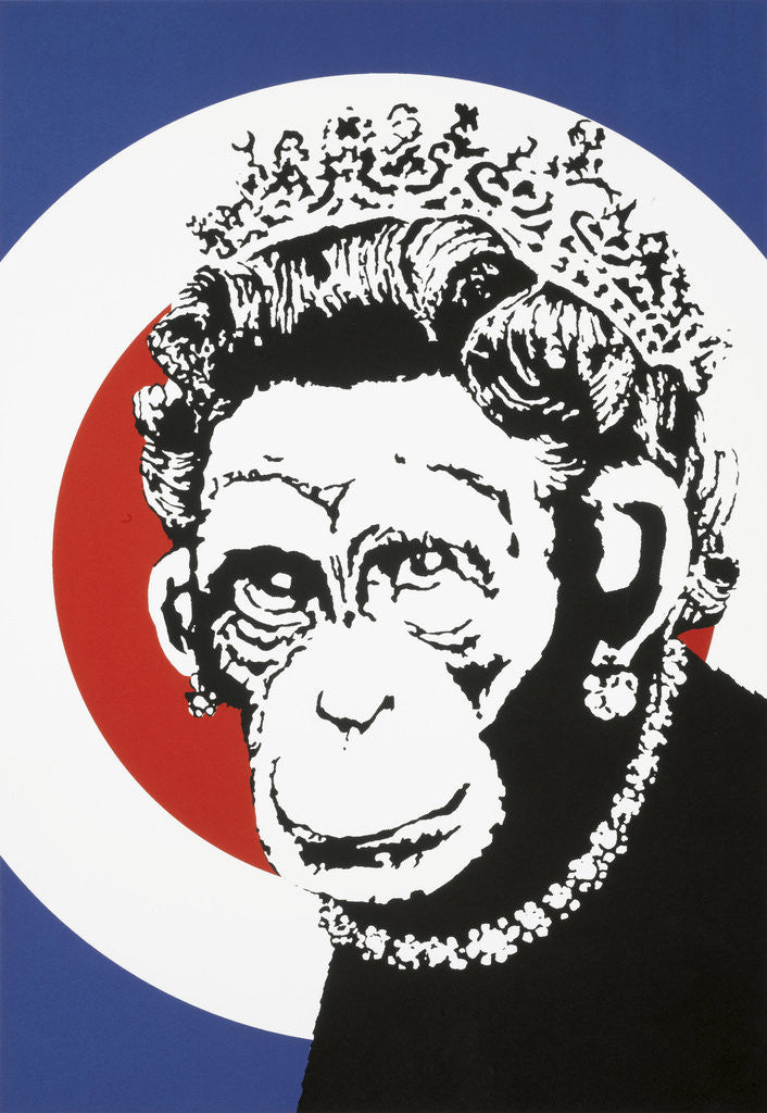 Detail of Monkey Queen by Banksy