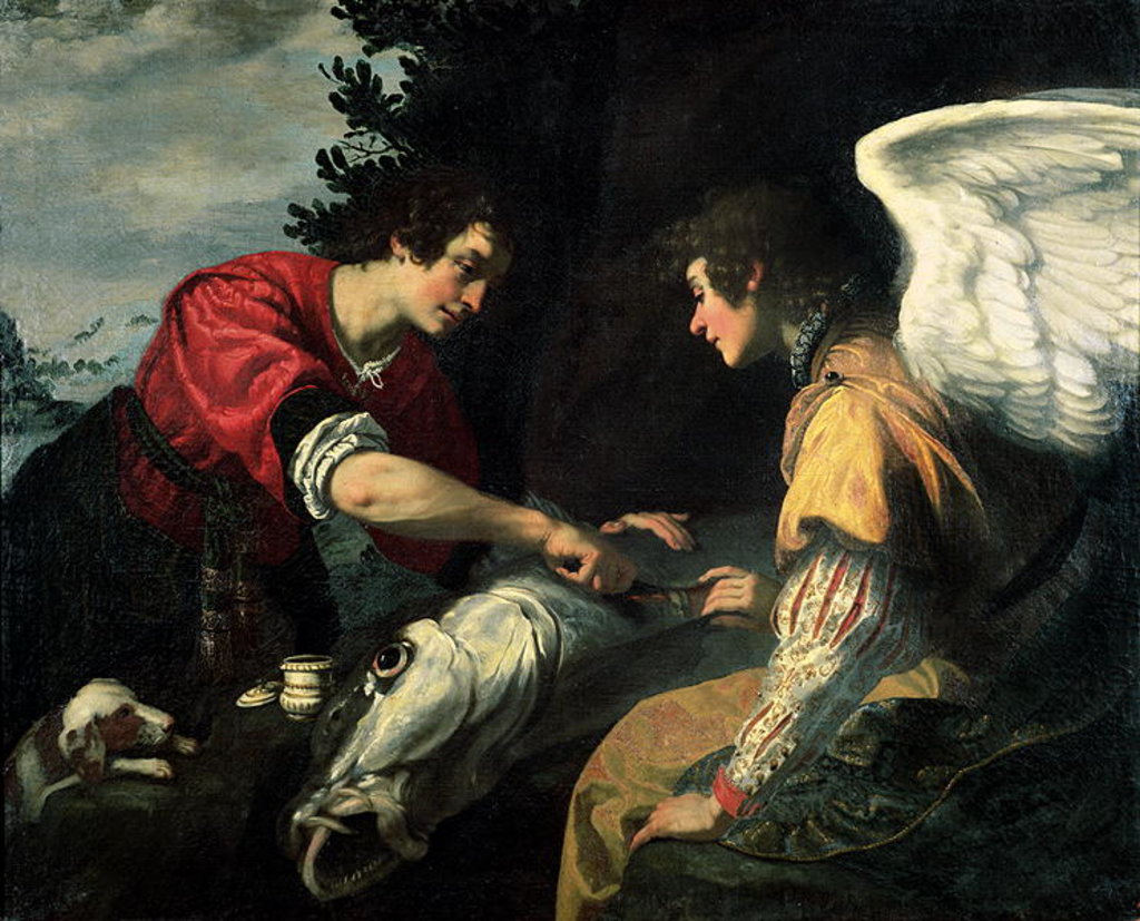Detail of Tobias and the Archangel Raphael by Jacopo Vignali
