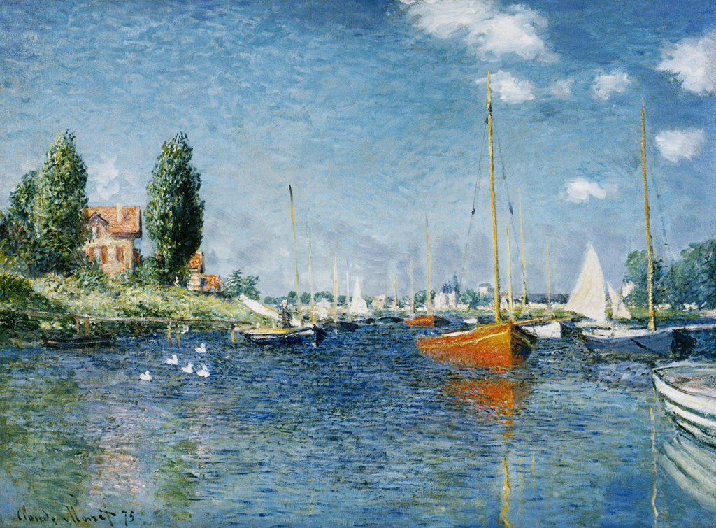 Detail of Red Boats, Argenteuil by Claude Monet