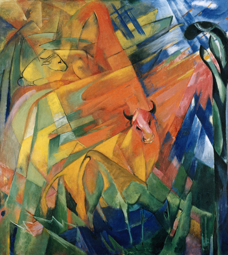 Detail of Animals in a Landscape by Franz Marc