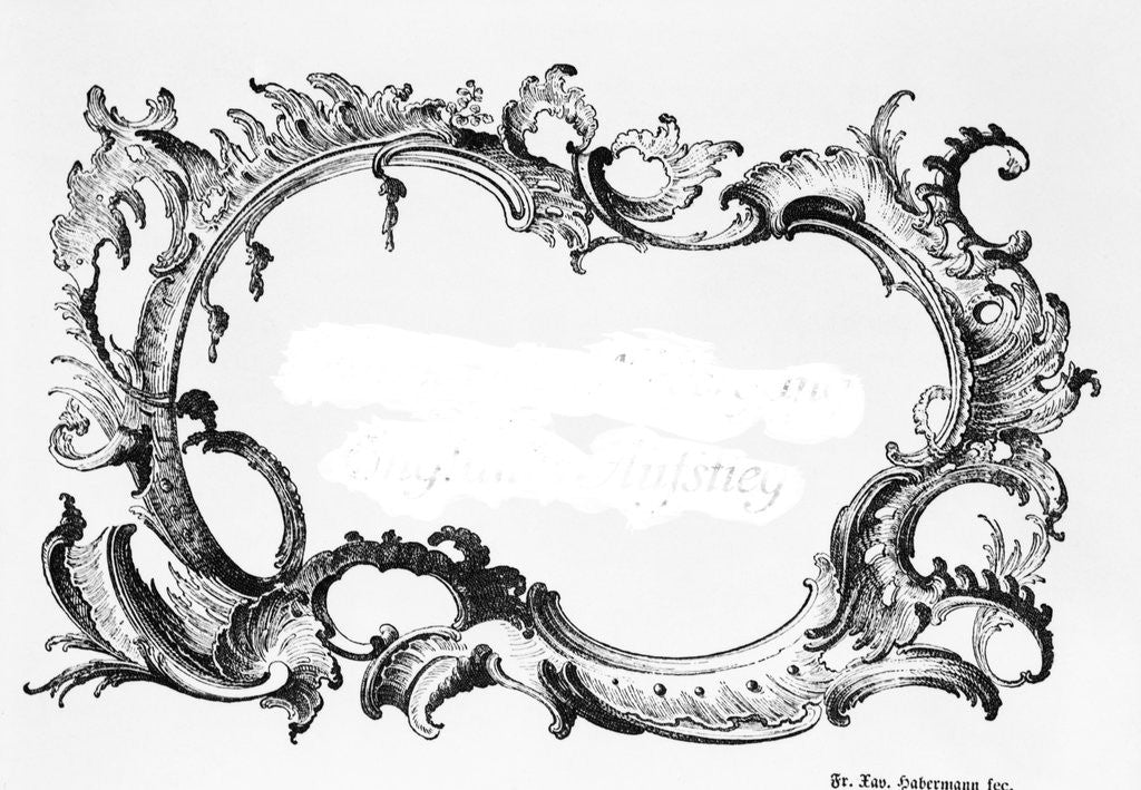 Detail of Engraving Of Baroque Frame by Corbis