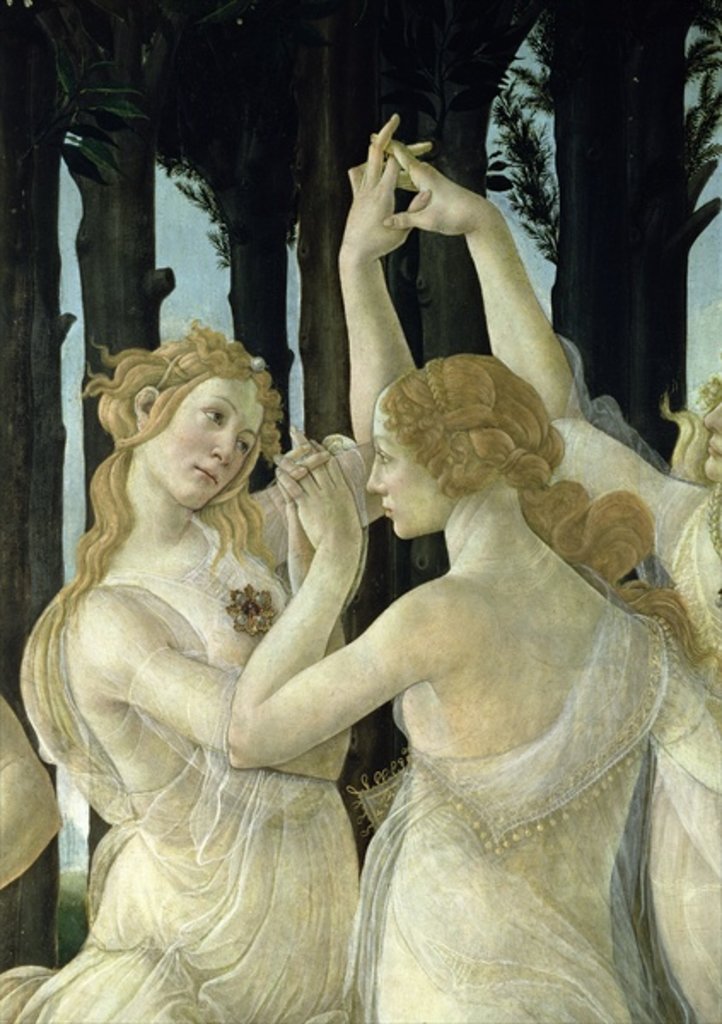 Detail of Detail of two of the Three Graces by Sandro Botticelli