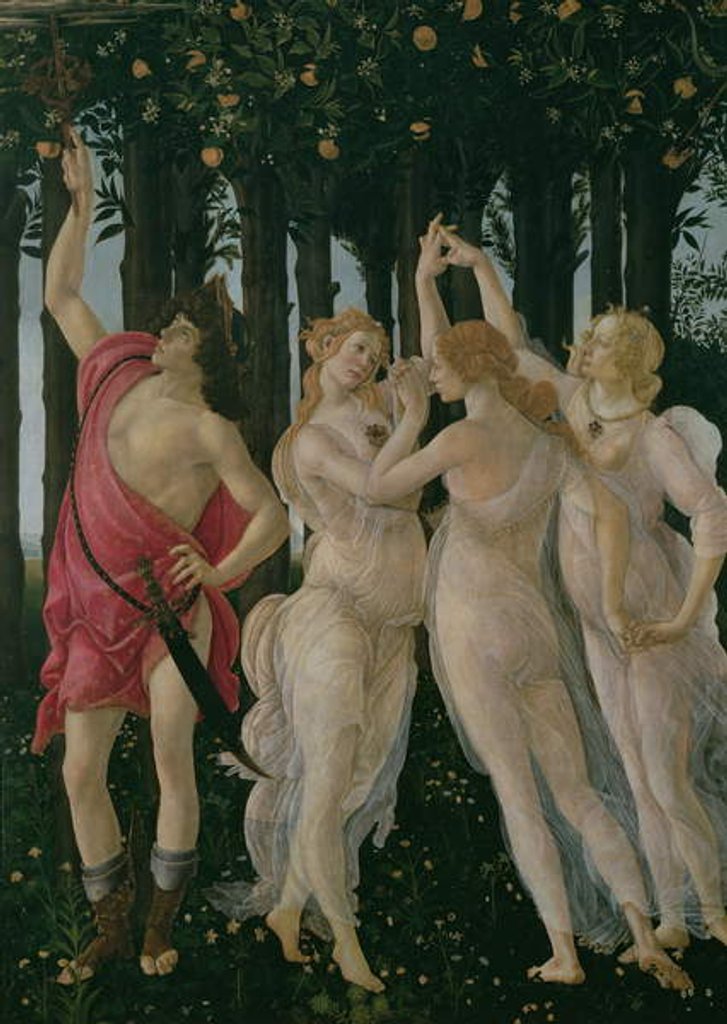 Detail of Detail of the Three Graces and Mercury by Sandro Botticelli