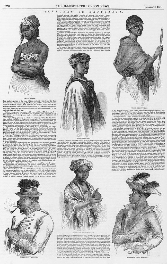 Detail of Sketches of South African Natives by Corbis