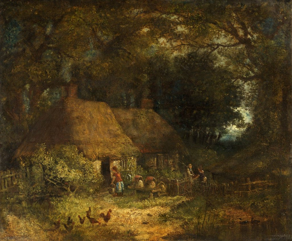 Detail of Woodland Scene with Cottage by Anonymous