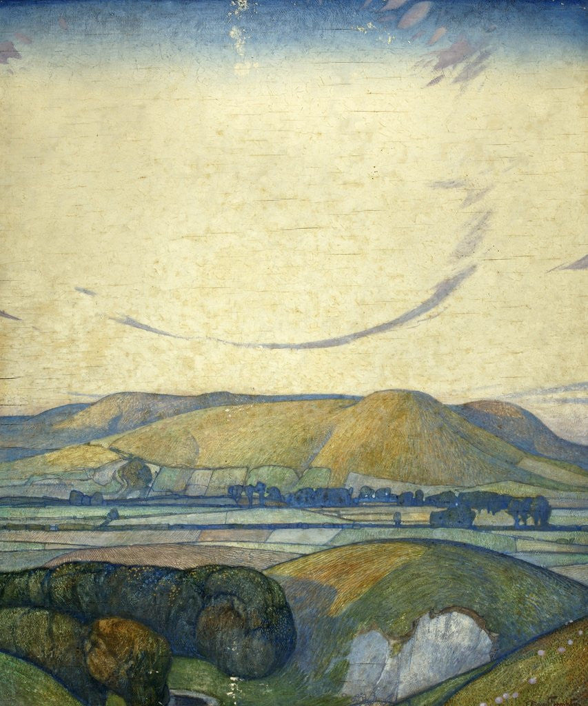 Detail of Sussex, Mount Caburn from Itford Hill by Edward Reginald Frampton