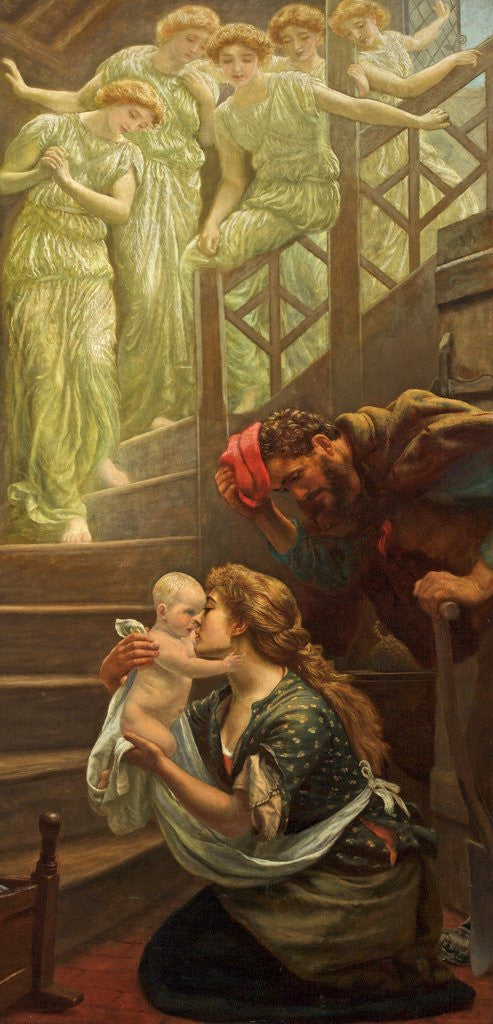 Detail of Little one who straight has come Down the heavenly stairs... by Arthur Hughes
