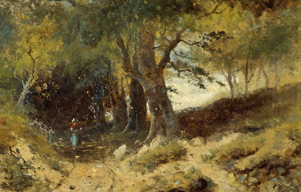 Detail of A Woodland Ride by Abraham Hulk Snr