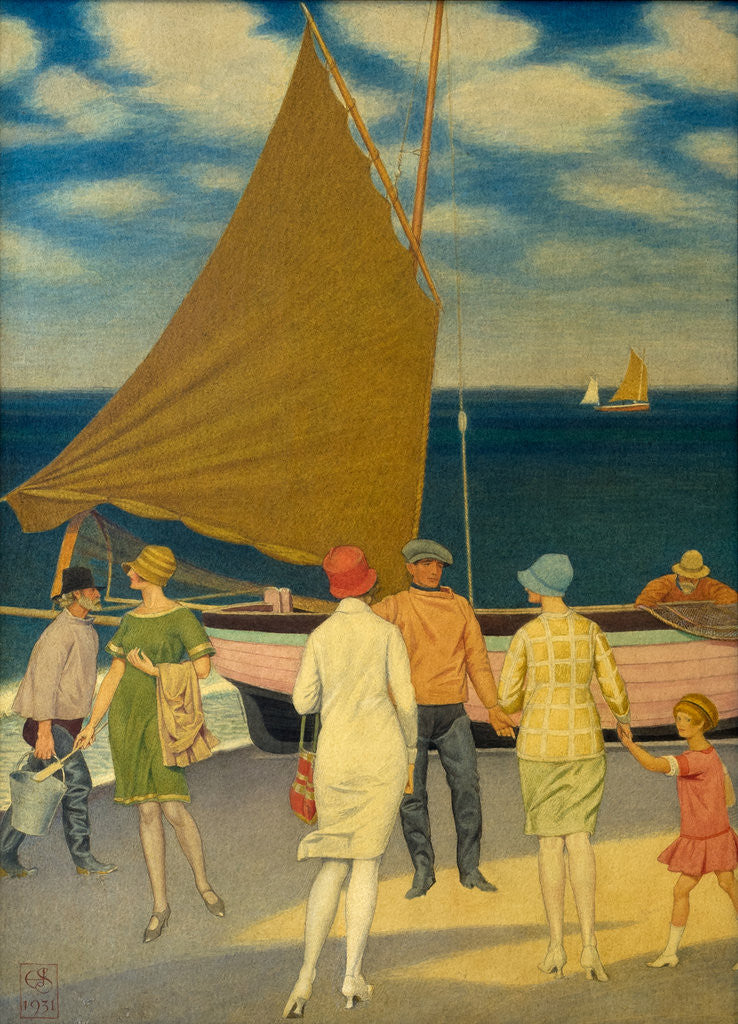 Detail of Fishermen and Visitors by Joseph Edward Southall