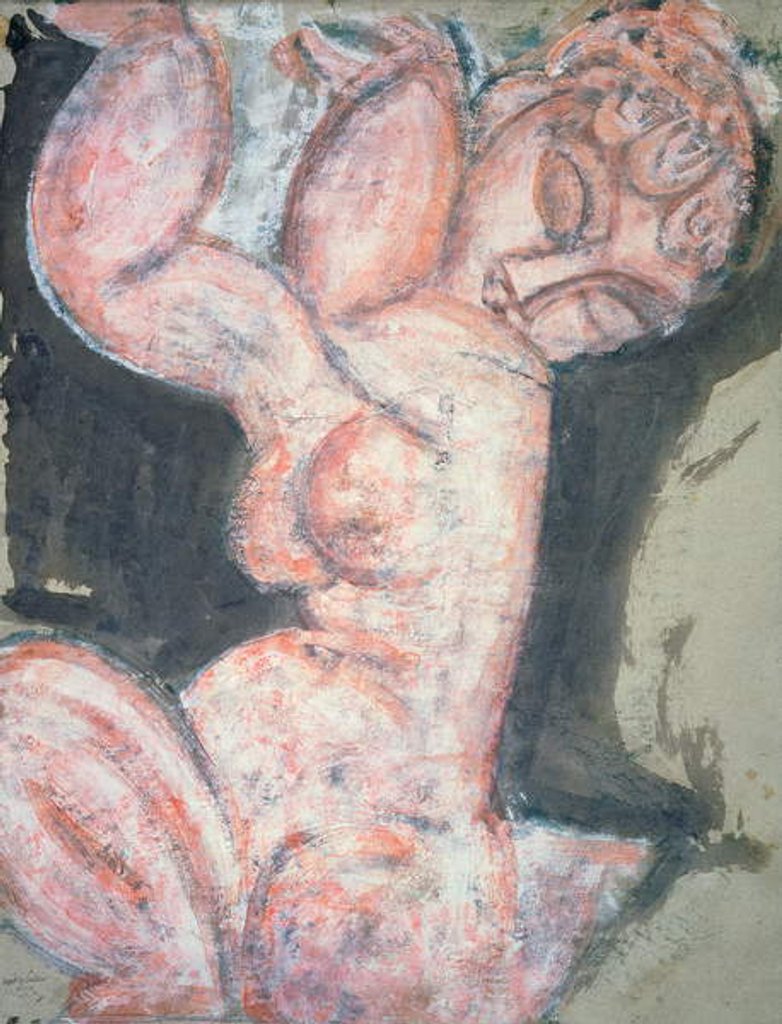 Detail of Pink Nude, Caryatid by Amedeo Modigliani
