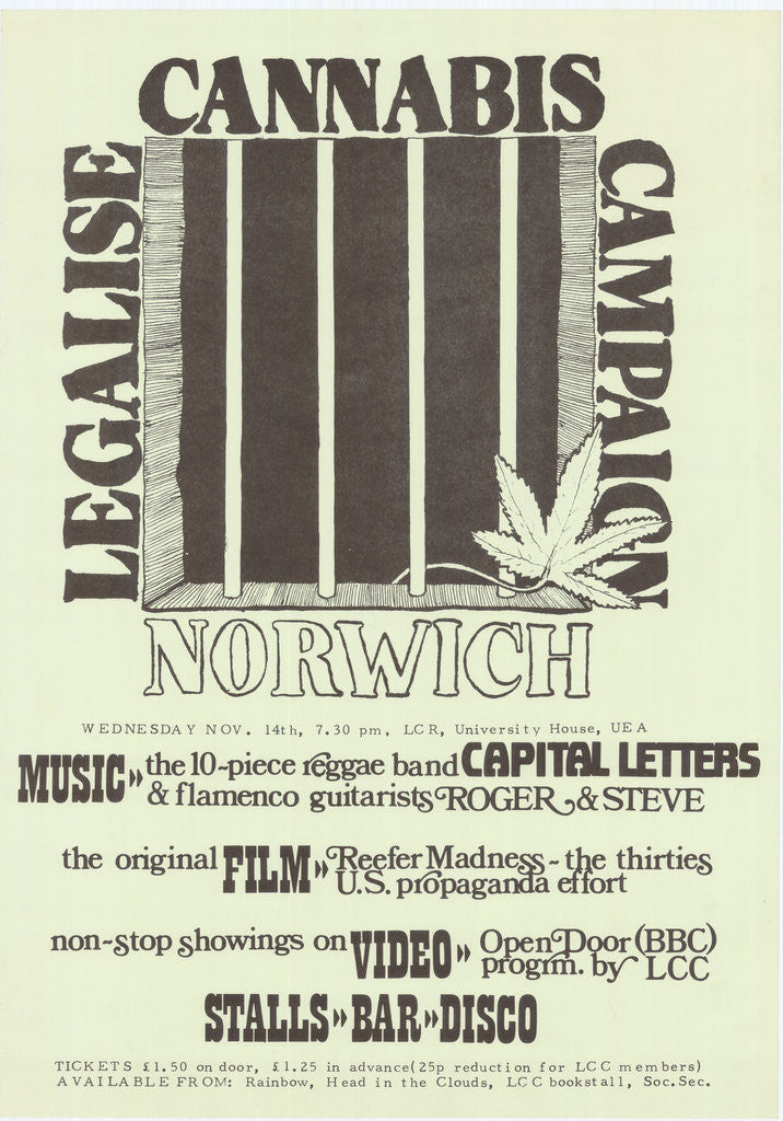 Detail of Legalise Cannabis Poster by Rokpool