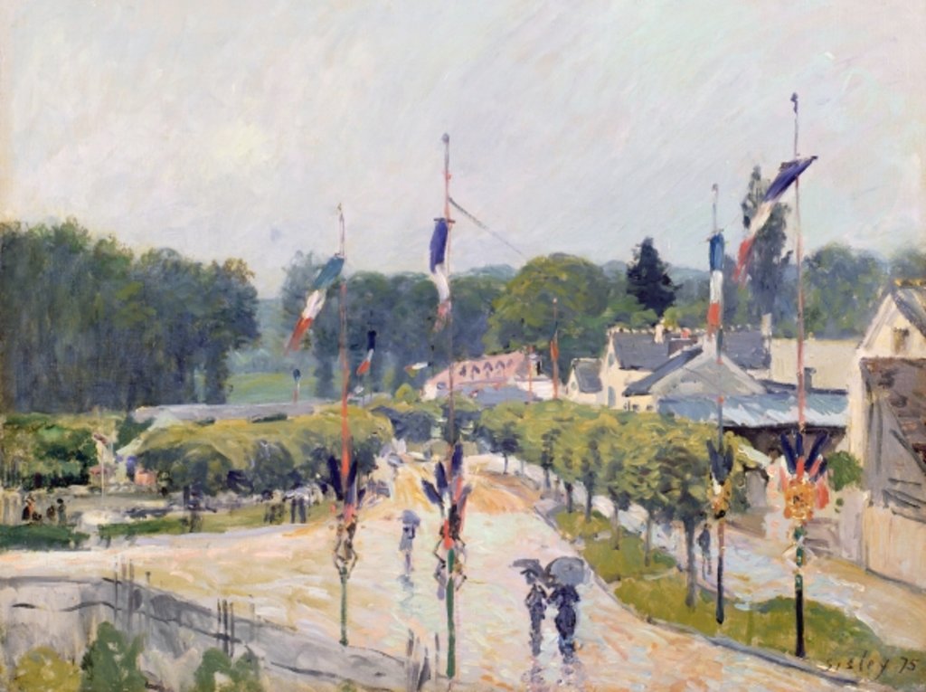 Detail of Fourteenth of July at Marly-le-Roi, 1875 by Alfred Sisley