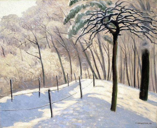 Detail of Snowy Landscape in Bois de Boulogne; Paysage de neige au Bois de Boulogne, 1905 by Felix Edouard Vallotton