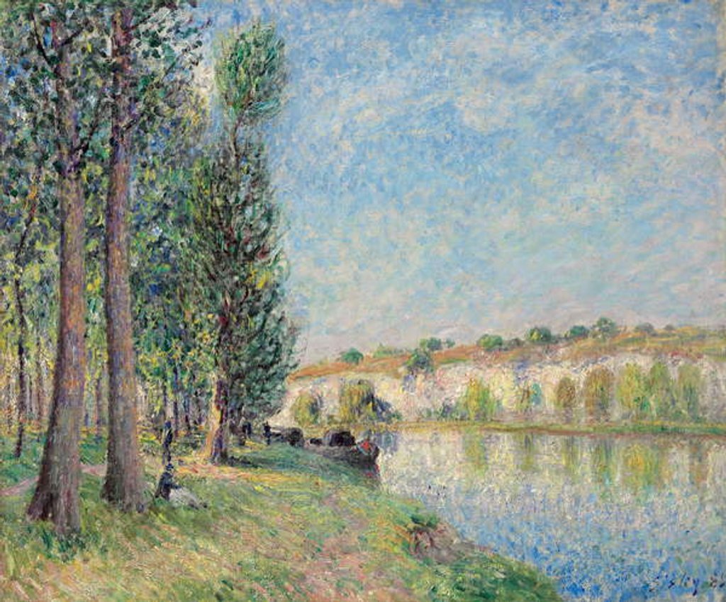 Detail of The Loing at Moret; Le Loing a Moret, 1885 by Alfred Sisley
