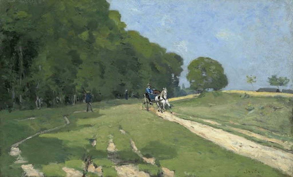 Detail of Path Near the Parc de Courances; Chemin pres du Parc de Courances, 1868 by Alfred Sisley