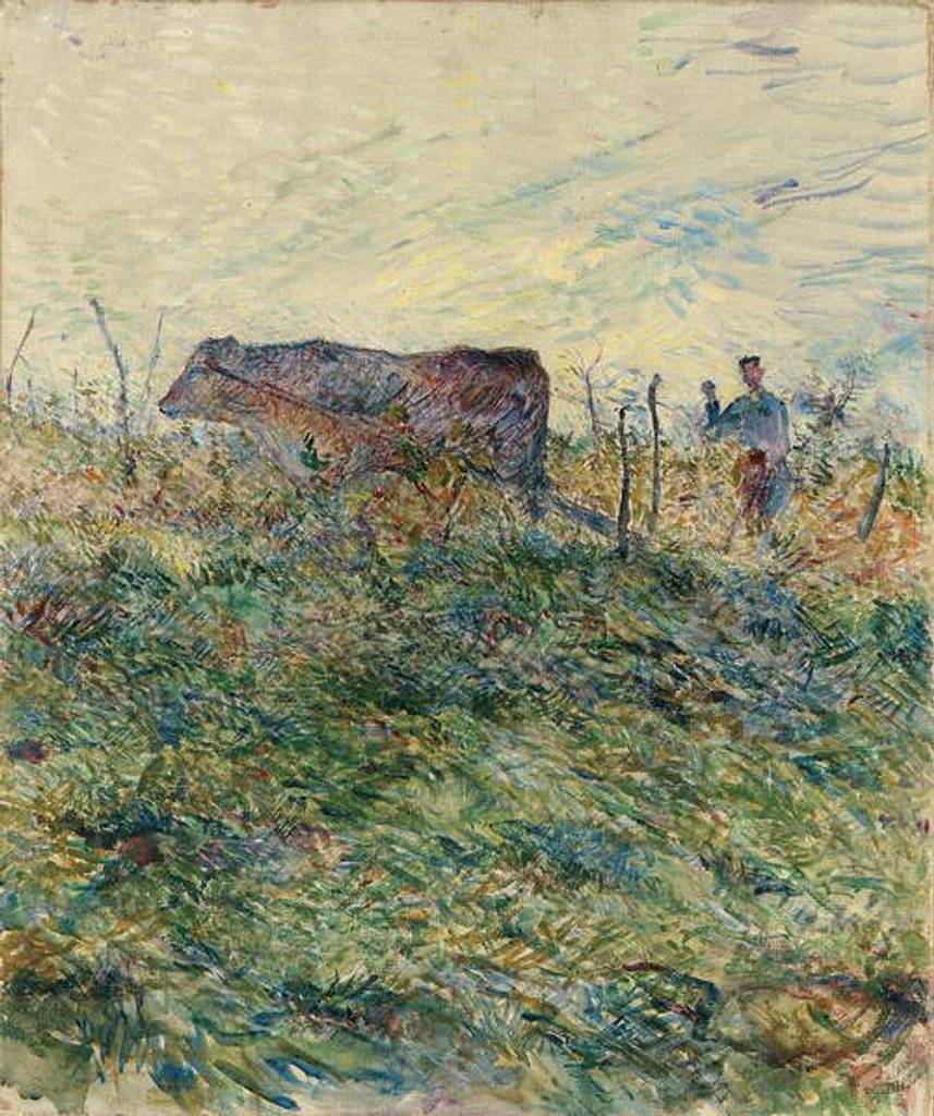 Detail of Ploughing in the Vineyard, 1883 by Henri de Toulouse-Lautrec