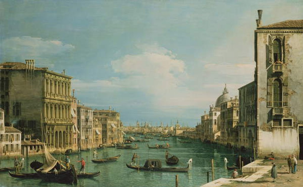Detail of The Grand Canal Venice looking East from the Campo di San Vio by Canaletto
