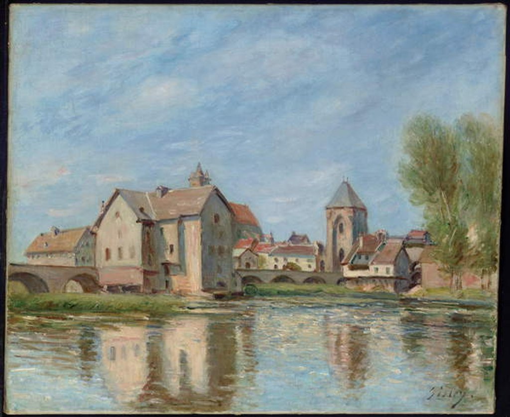 Detail of The Bridge and Mills of Moret sur Loing, 1892 by Alfred Sisley
