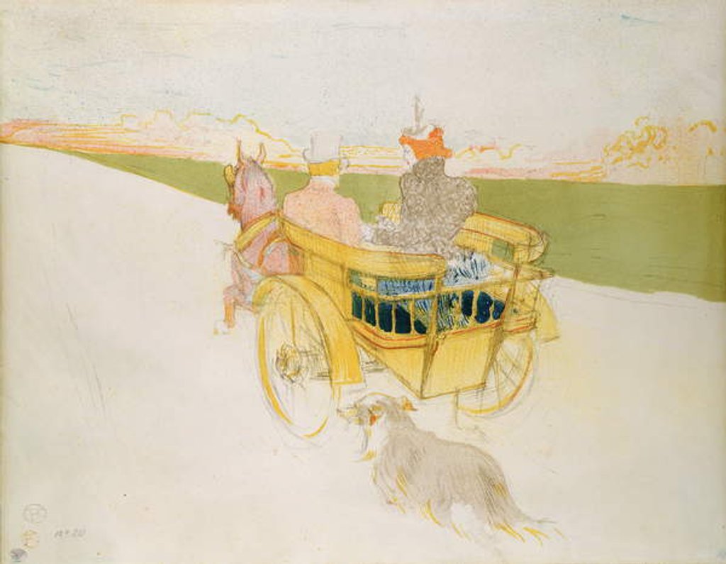 Detail of A Ride in the Country, or the English Trap by Henri de Toulouse-Lautrec