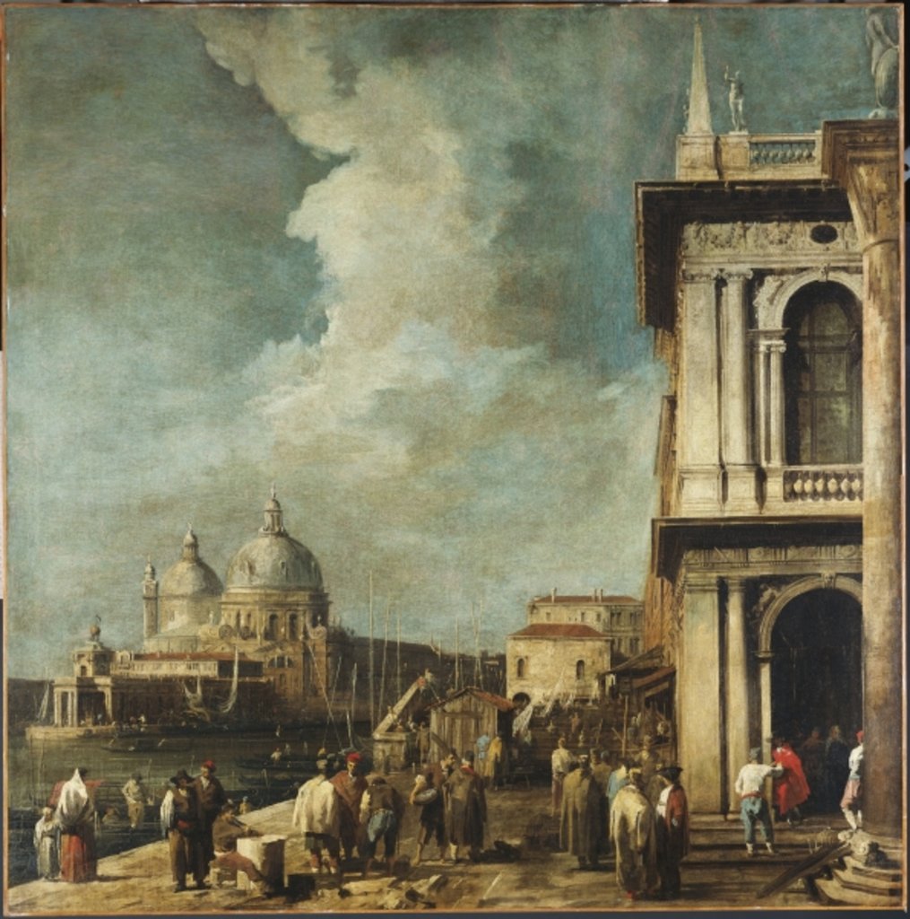 Detail of The Entrance to the Grand Canal, Venice by Canaletto