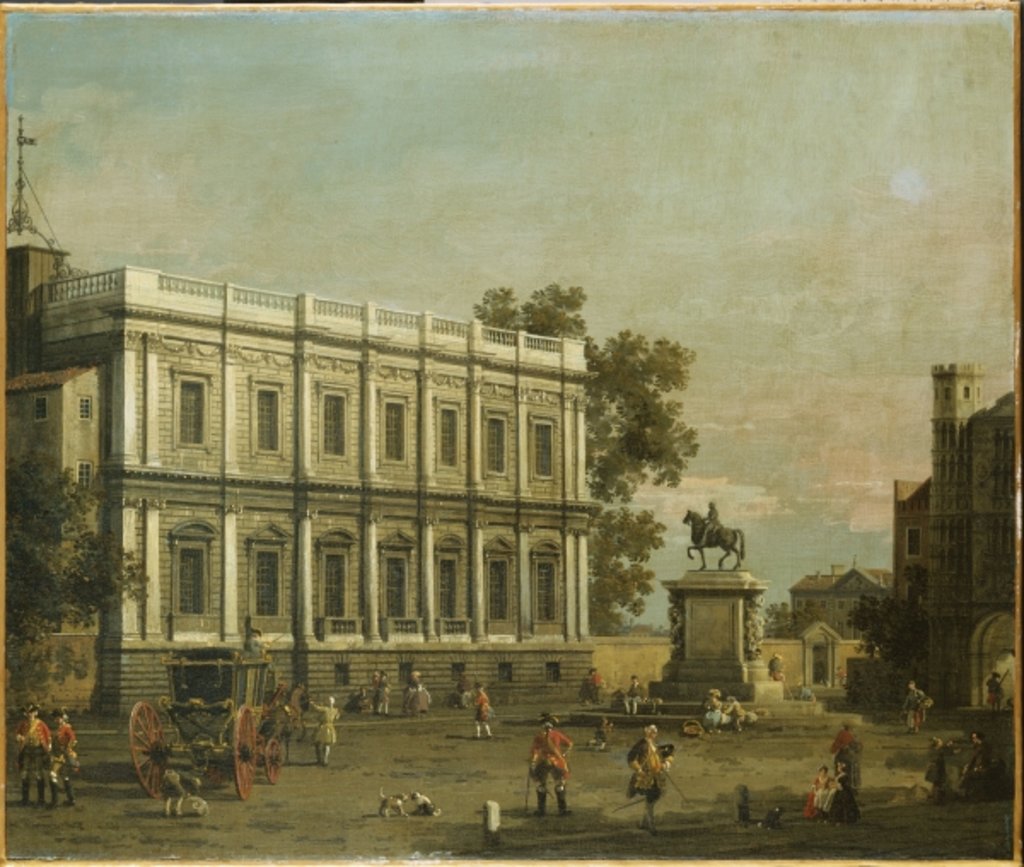 Detail of A Capriccio of Buildings in Whitehall, c.1754 by Canaletto