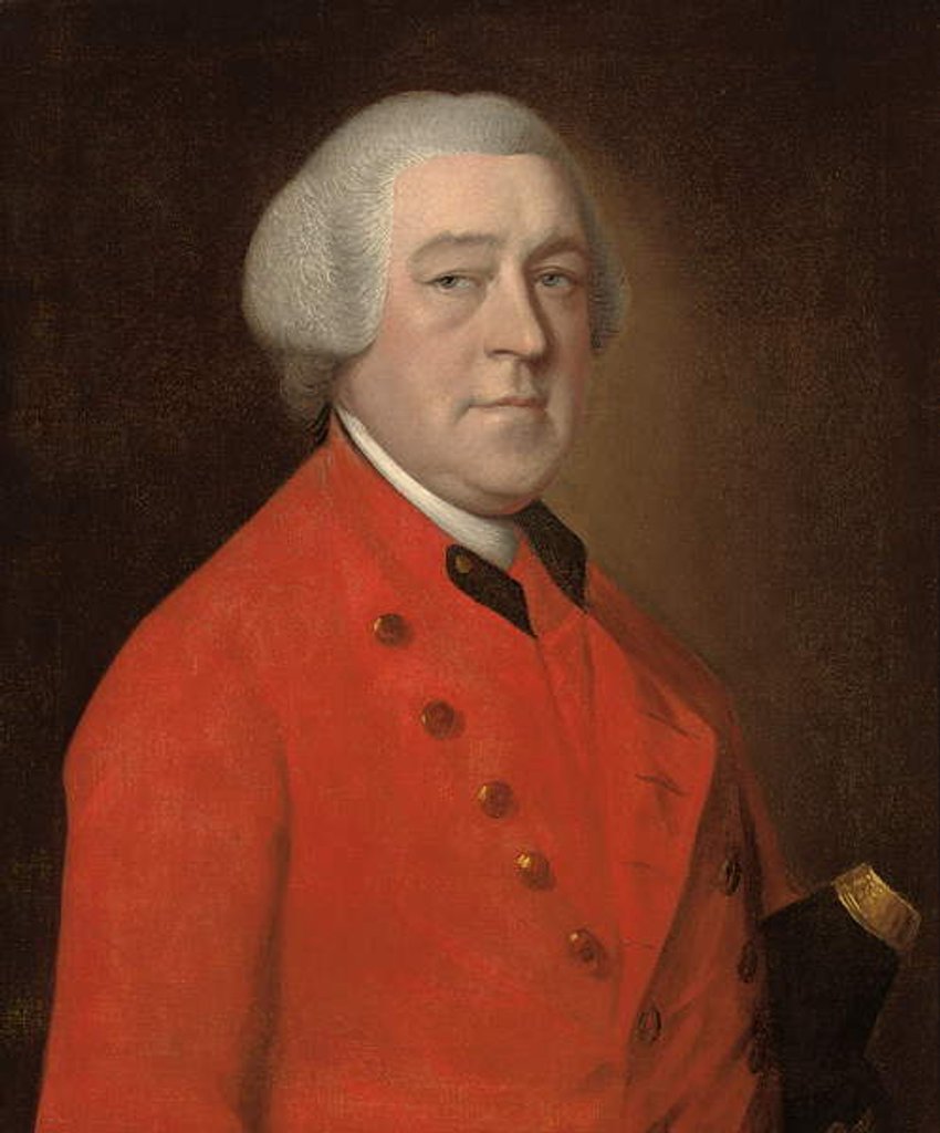 Detail of Portrait of Thomas Prowse, of Compton Bishops, half-length, in a red coat by Thomas Gainsborough