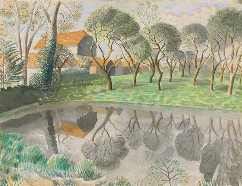 Detail of Newt Pond, 1932 by Eric Ravilious