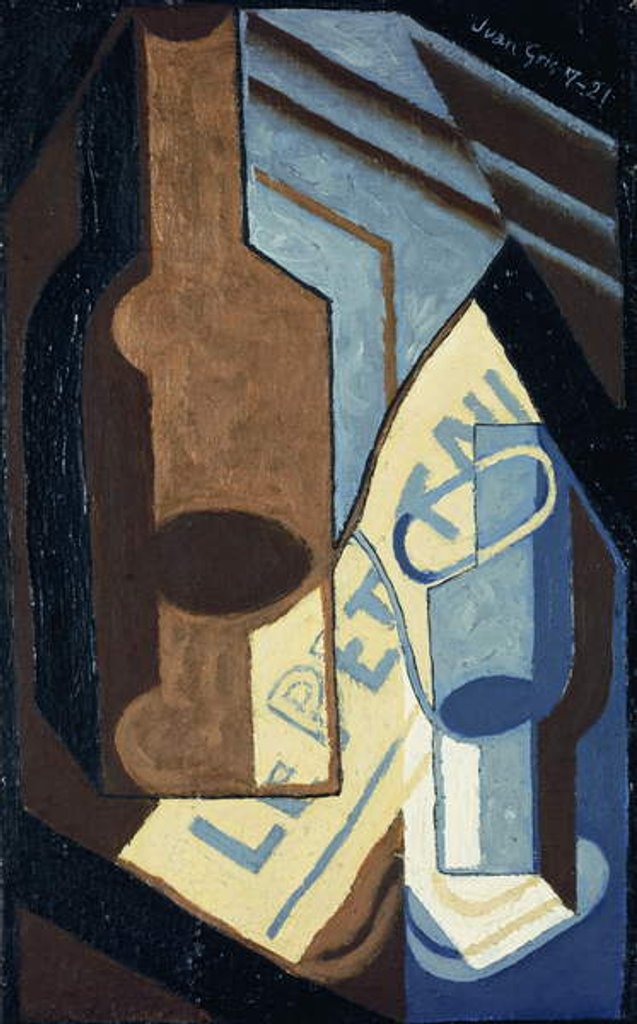 Detail of Bottle and Glass; Bouteille et Verre, 1921 by Juan Gris