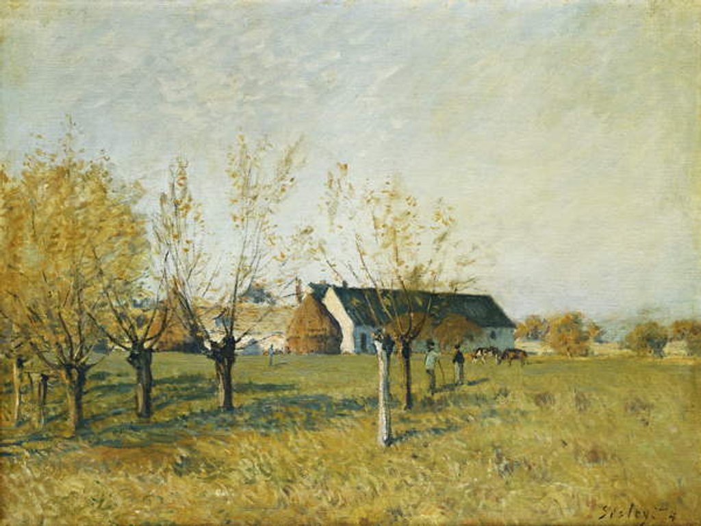 Detail of The Trou d'Enfer Farm, Autumn Morning; La Ferme du Trou d'Enfer, Matinee d'Automne, 1874 by Alfred Sisley