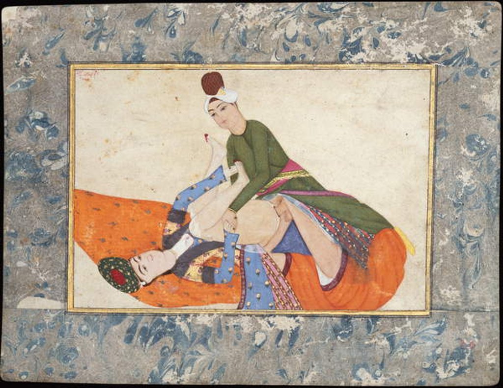 Detail of Erotic scene, 1744-45 by Abdullah Bukhari