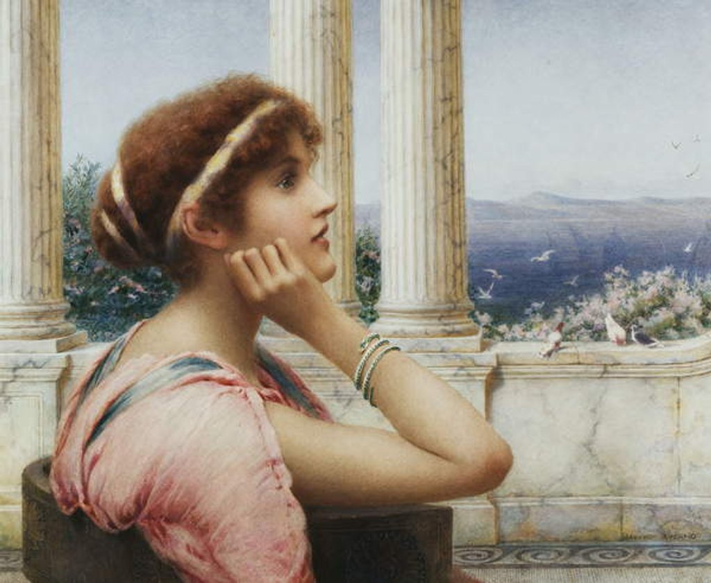 Detail of A Classical Beauty, by Henry Ryland