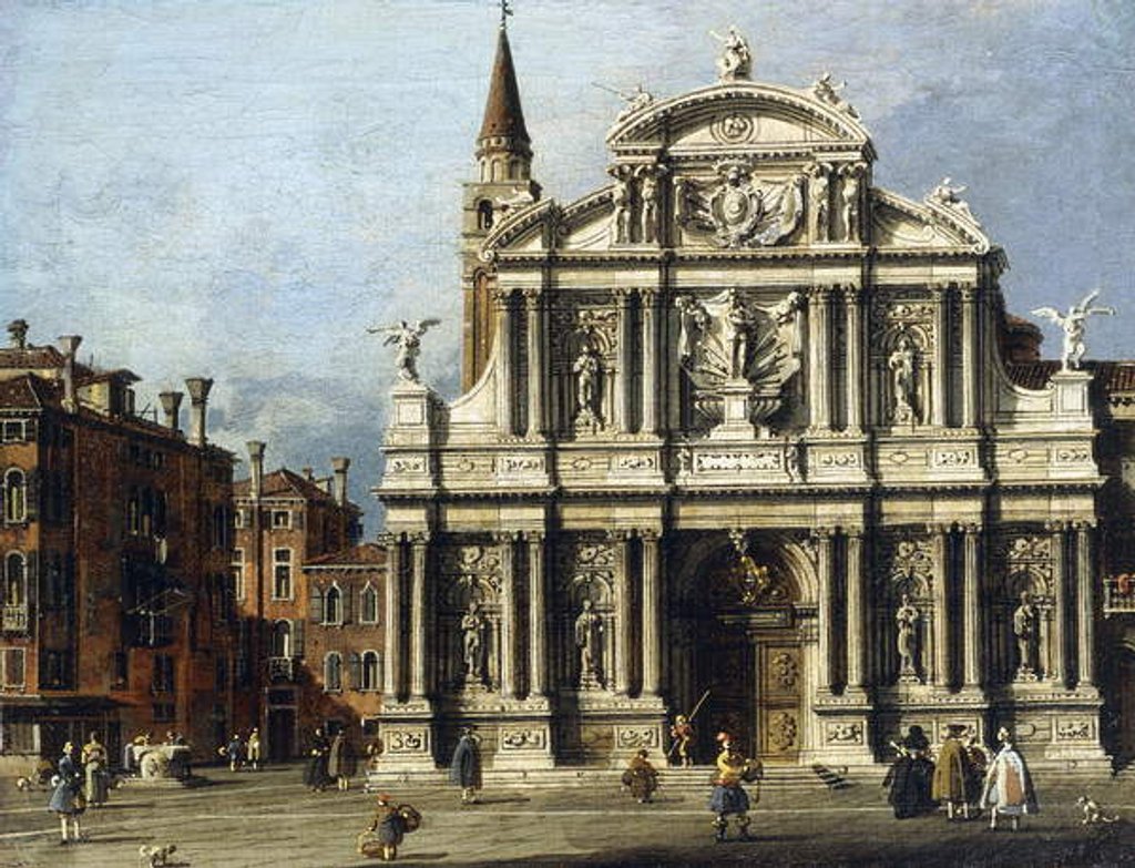 Detail of The Church and Campo of Santo Maria Zobenigo, Venice by Canaletto