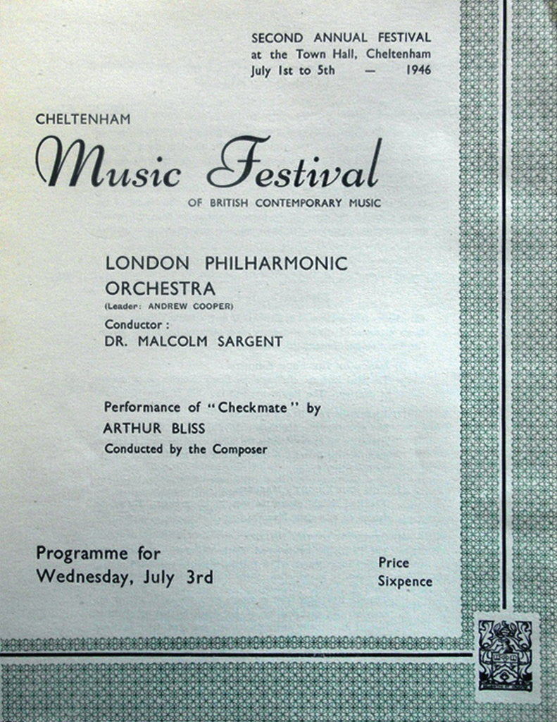 Detail of 1946 Cheltenham Music Festival Programme Cover by Cheltenham Festivals