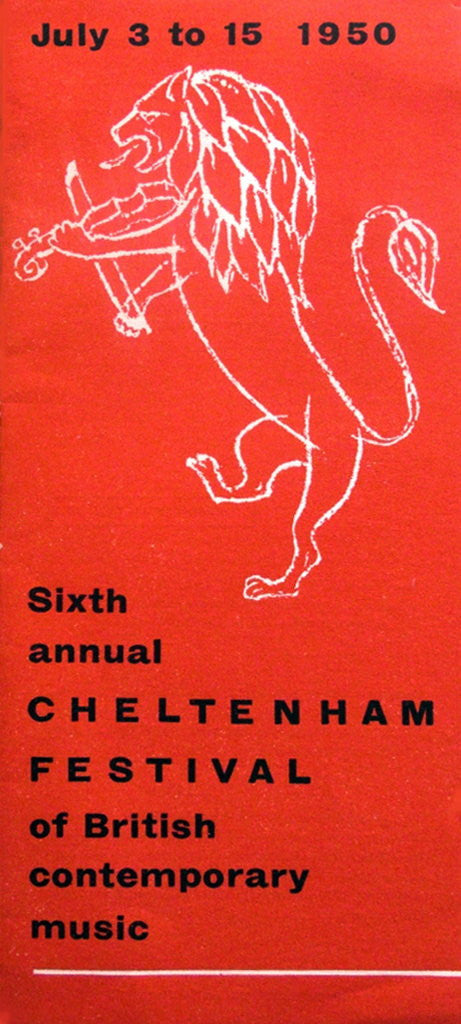 Detail of 1950 Cheltenham Music Festival Programme Cover by Cheltenham Festivals