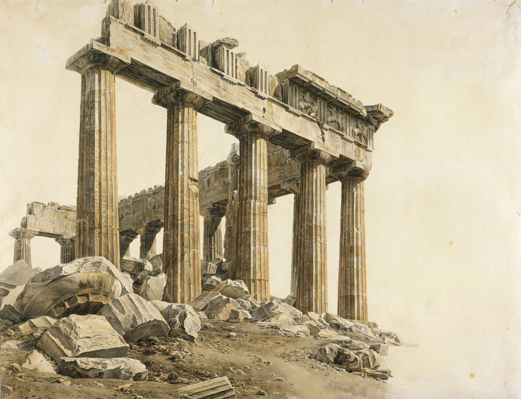 Detail of View of the East End of the Parthenon, Athens by Giovanni Battista Lusieri