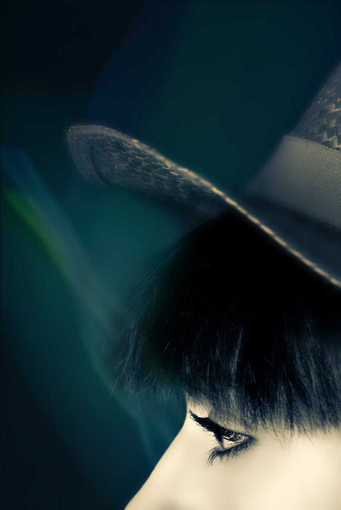 Detail of Woman in black hat #2 by Ricardo Demurez